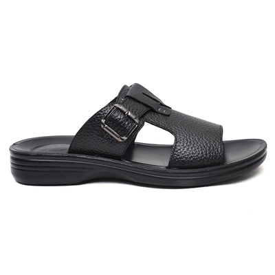 LEATHER SLIPPER - VO-633 BLACK