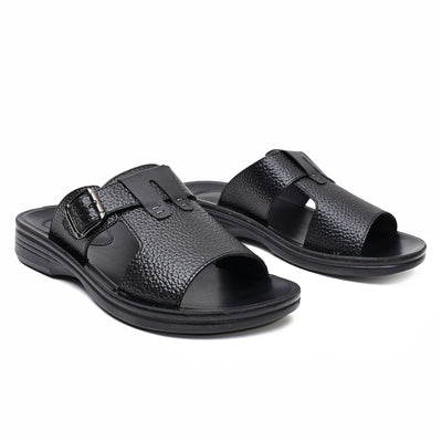 LEATHER SLIPPER - VO-633 BLACK