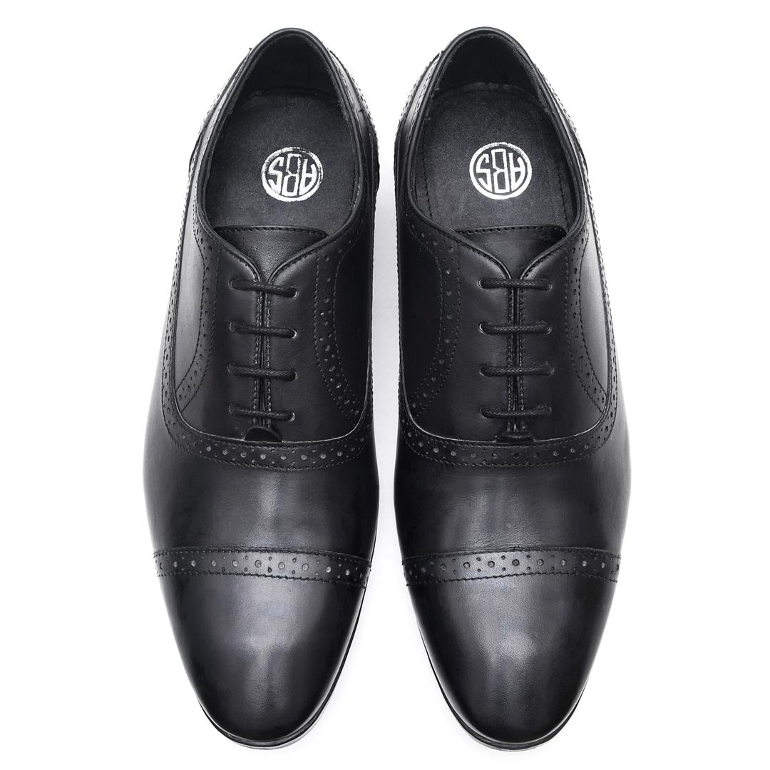 LEATHER SHOES - NCF-024 BLACK