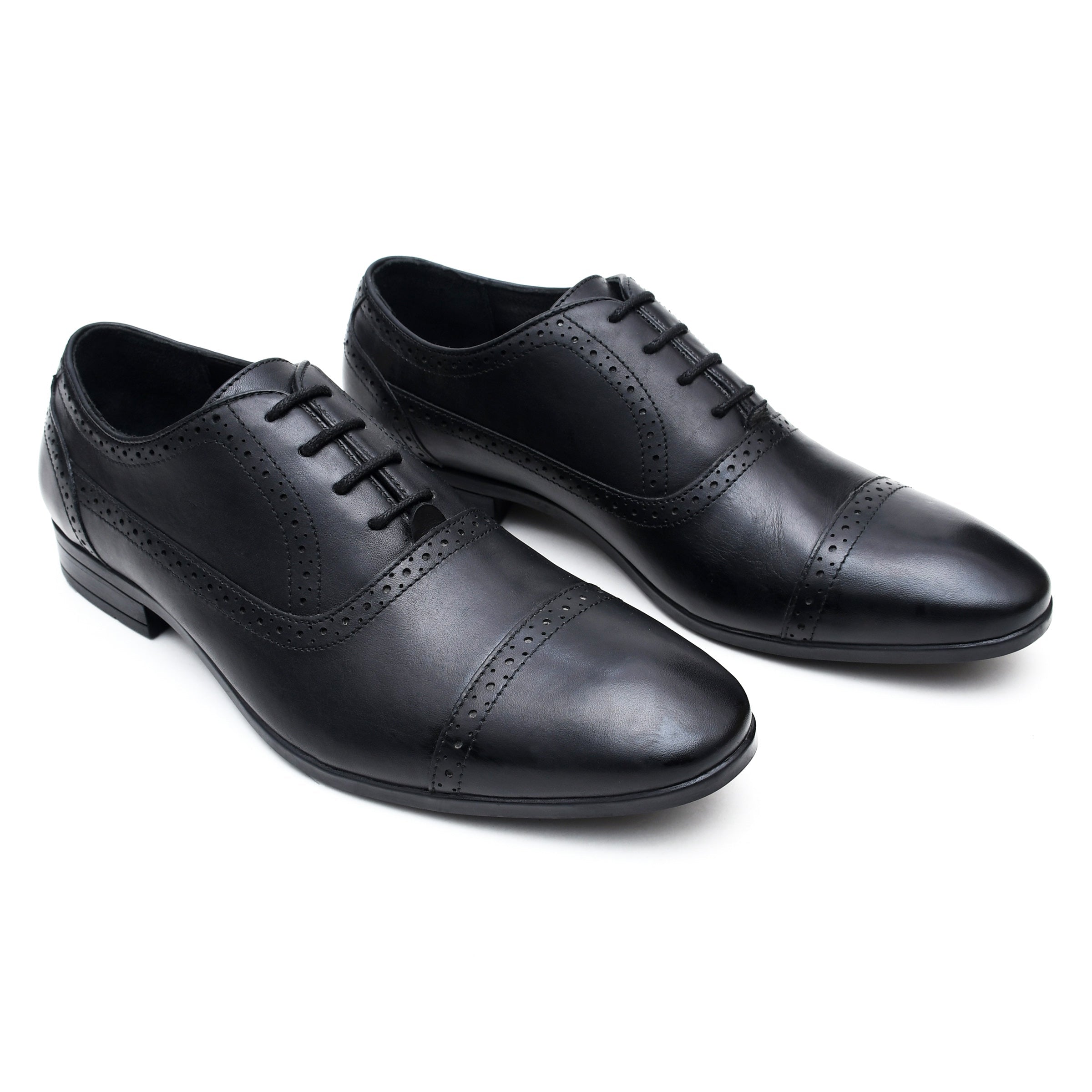 LEATHER SHOES - NCF-024 BLACK