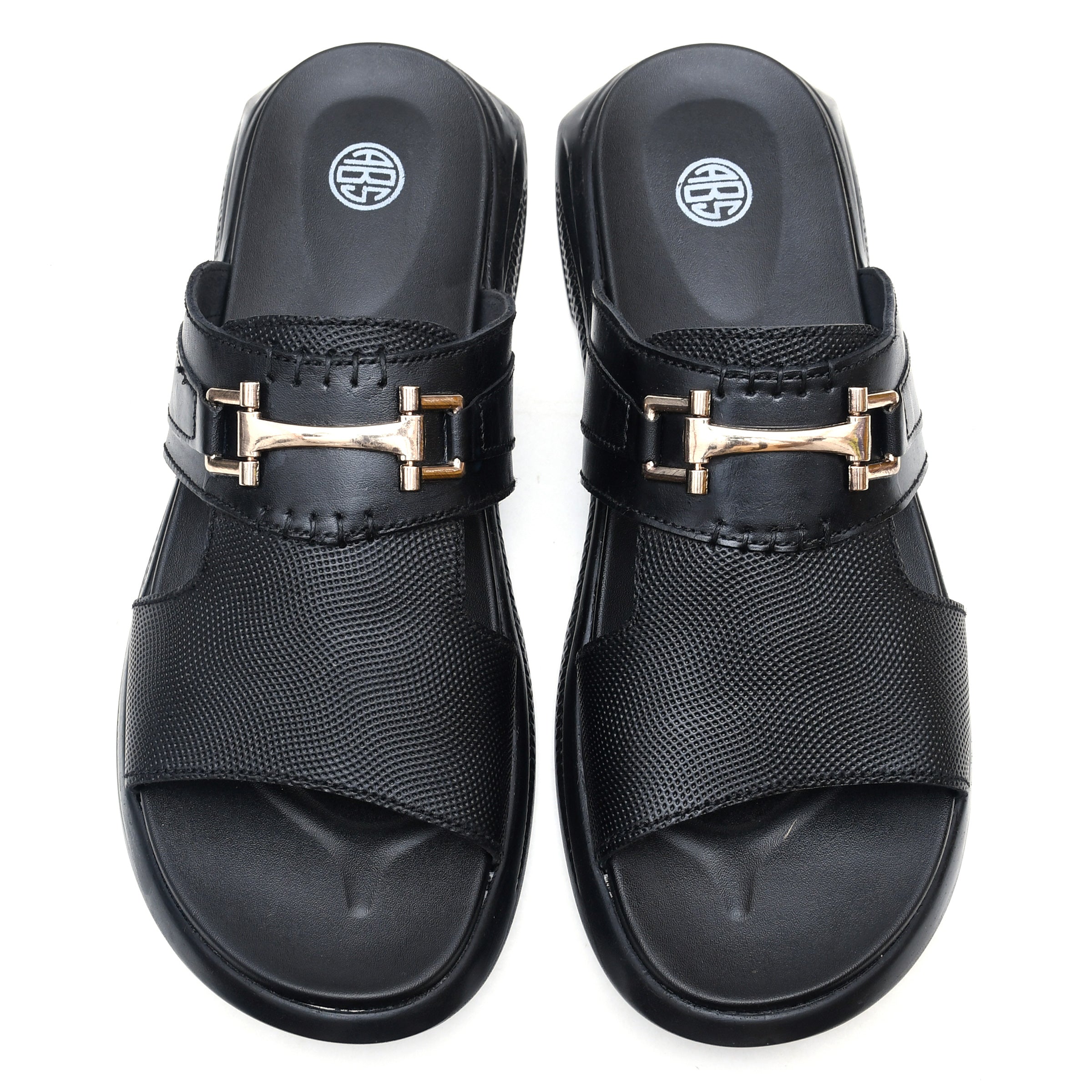 LEATHER SLIPPER - WEB-003 BLACK