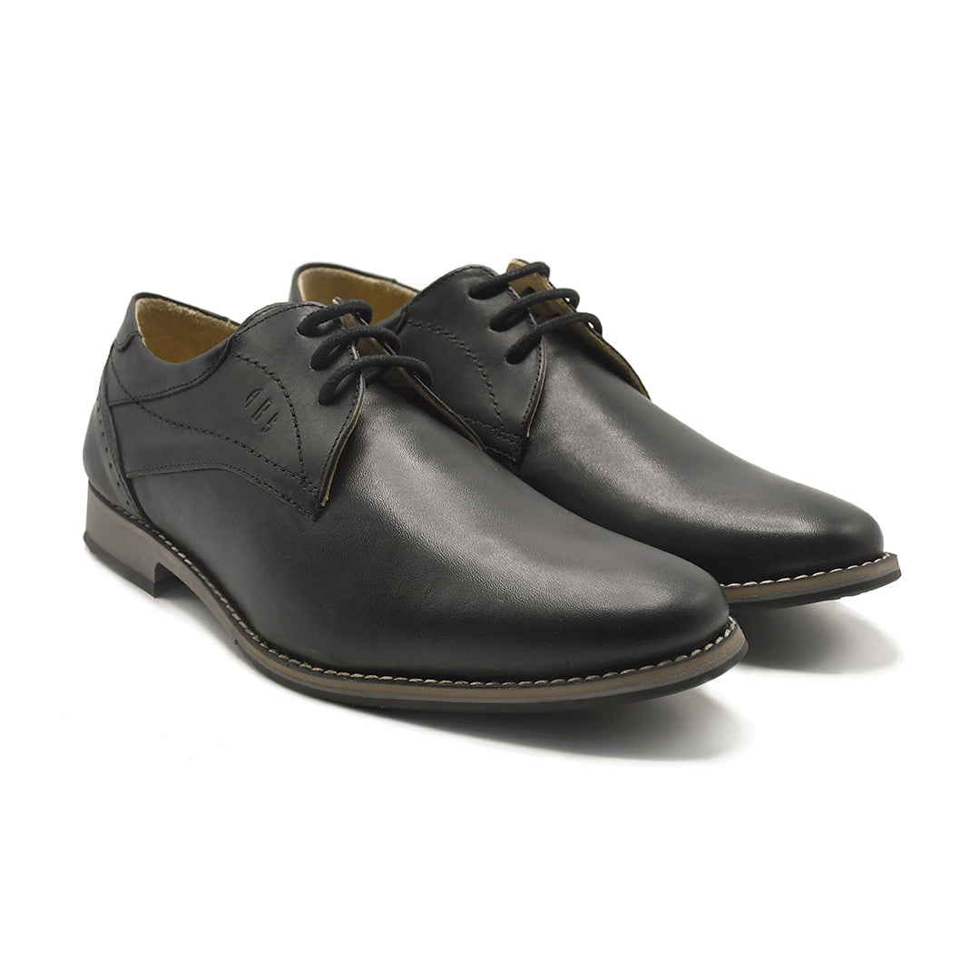 LEATHER SHOES - GARNIZO-013 BLACK