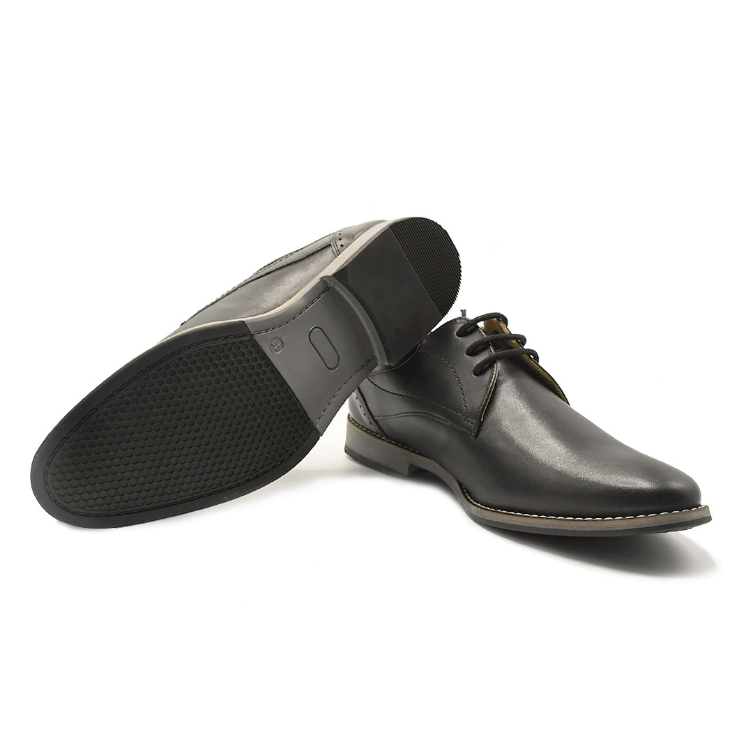 LEATHER SHOES - GARNIZO-013 BLACK