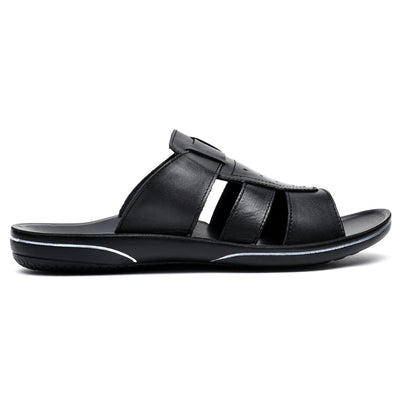 LEATHER SLIPPER - GR-1427 BLACK