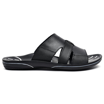 LEATHER SLIPPER - GR-1435 BLACK