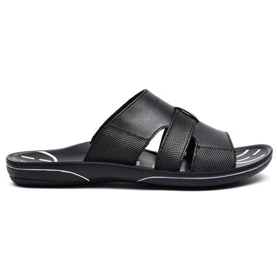 LEATHER SLIPPER - GR-1435 BLACK