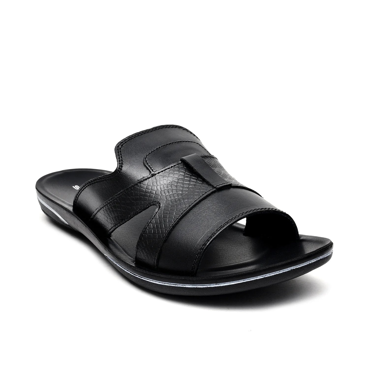 LEATHER SLIPPER - GR-1426 BLACK
