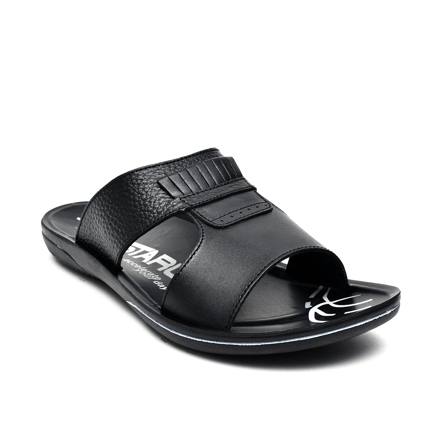 LEATHER SLIPPER - GR-1433 BLACK