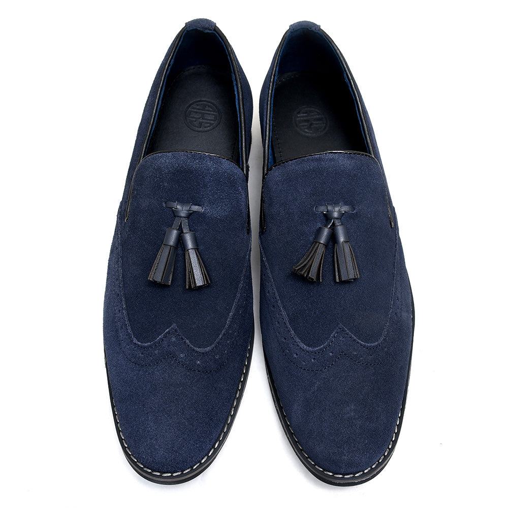LEATHER SHOES - GARNIZO-022 BLUE