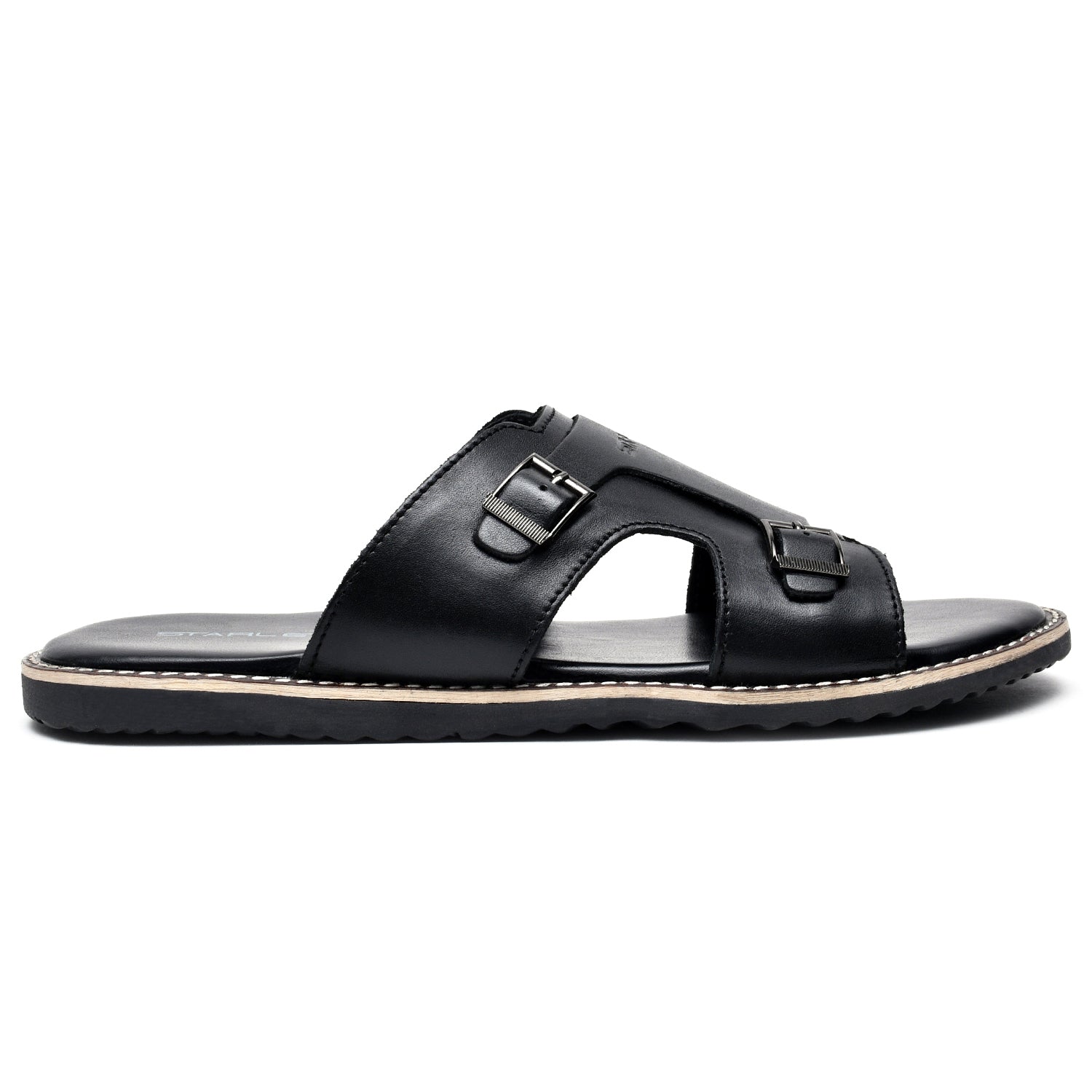 LEATHER SLIPPER - GEOX-021 BLACK