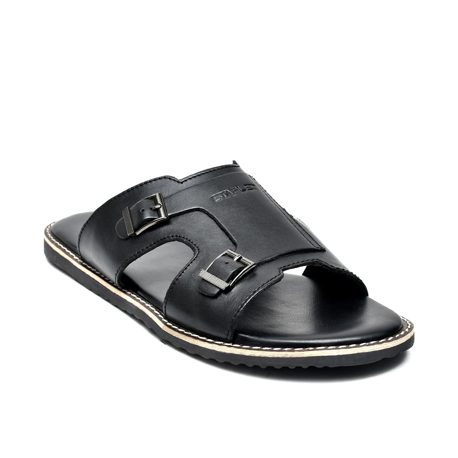 LEATHER SLIPPER - GEOX-021 BLACK