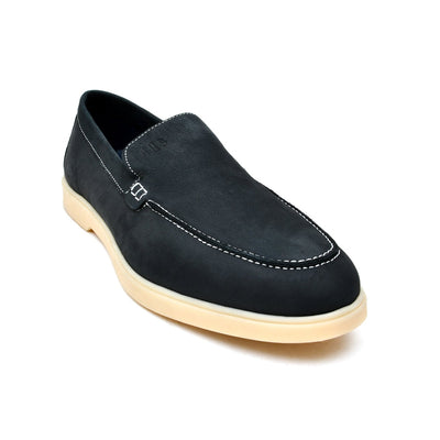 LEATHER SHOES - LBY-003 NAVY NUB