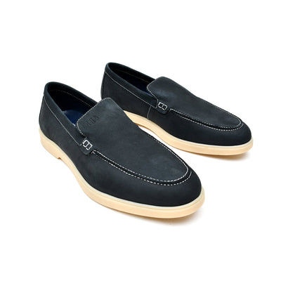 LEATHER SHOES - LBY-003 NAVY NUB