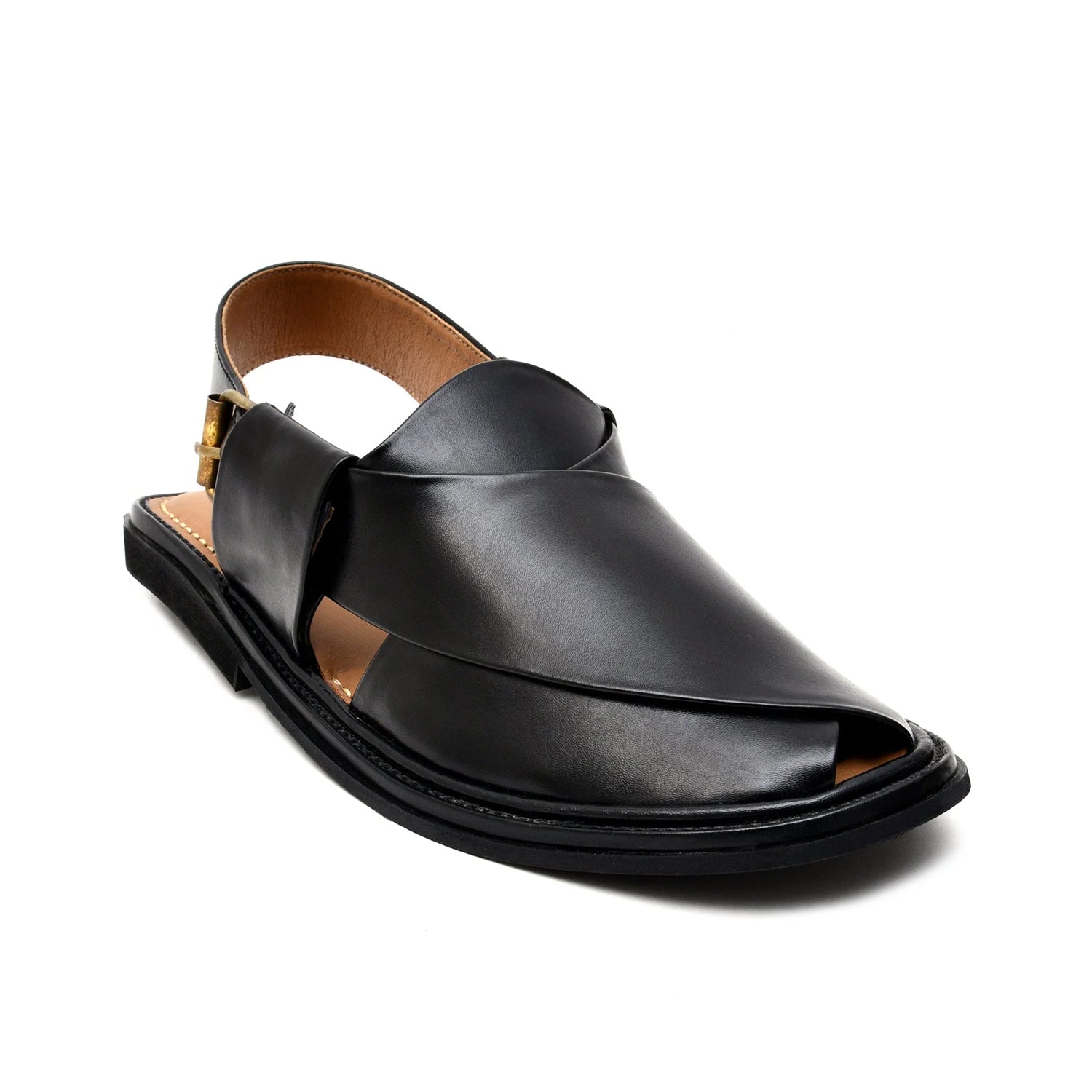 LEATHER PESHAWARI CHAPPAL - LCM-0001 BLACK