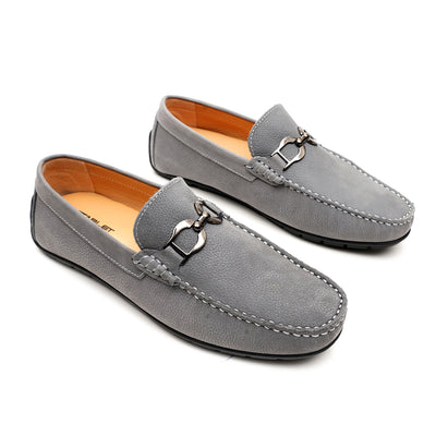LEATHER SHOES - FLD-01 GREY