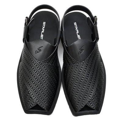 LEATHER PESHAWARI  CHAPPAL - NPT-08 BLACK