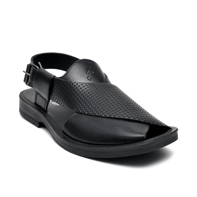 LEATHER PESHAWARI CHAPPAL - PS-1515 BLACK