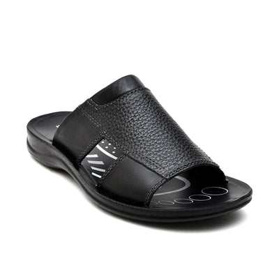 LEATHER SLIPPER - RF-175 BLACK