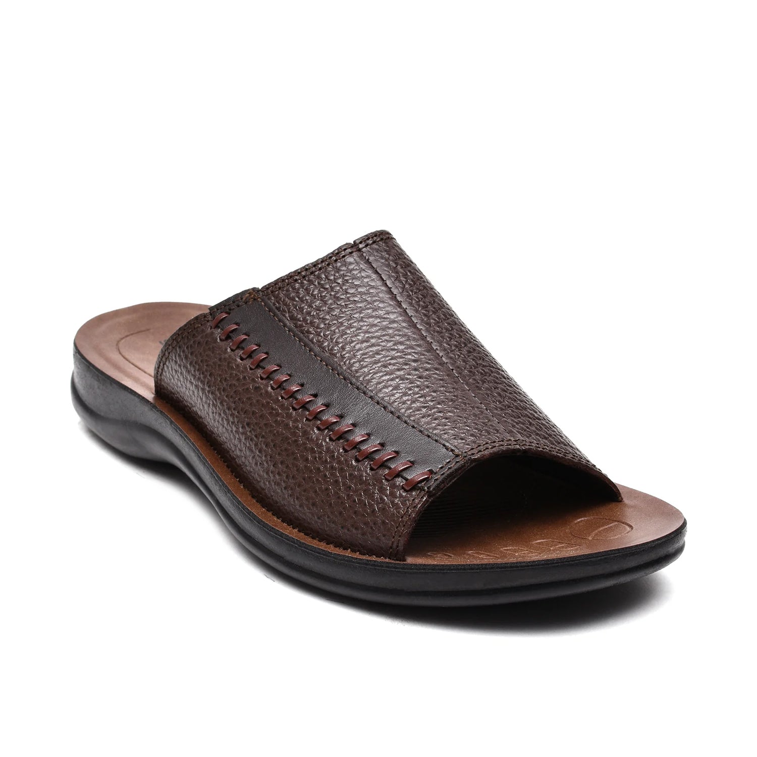 LEATHER SLIPPER RF-179 BROWN - Main Image