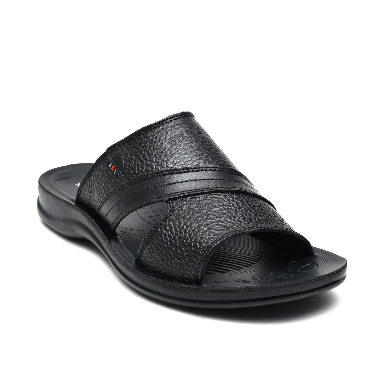 LEATHER SLIPPER - RF-182 BLACK
