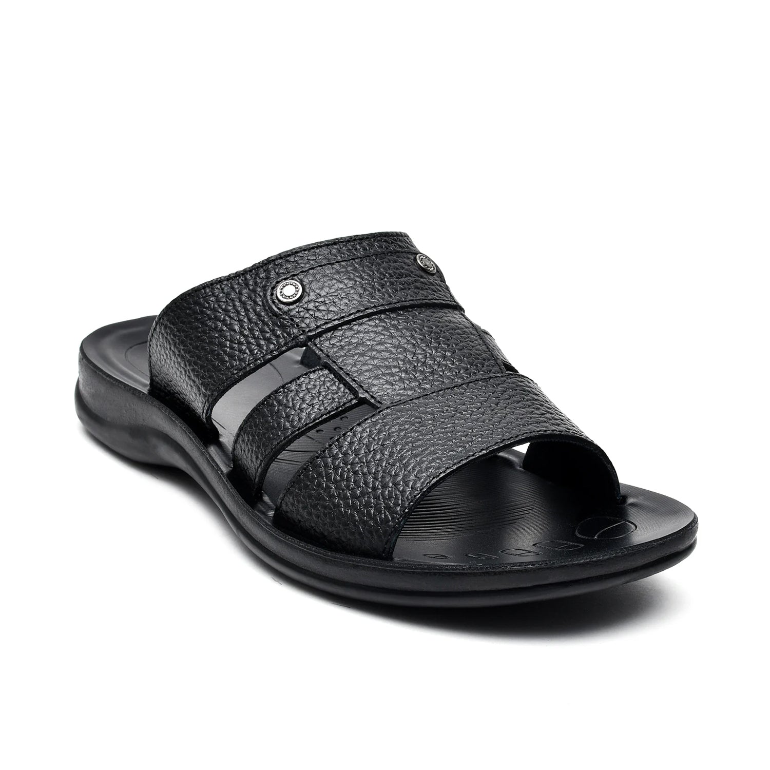 LEATHER SLIPPER - RF-183 BLACK
