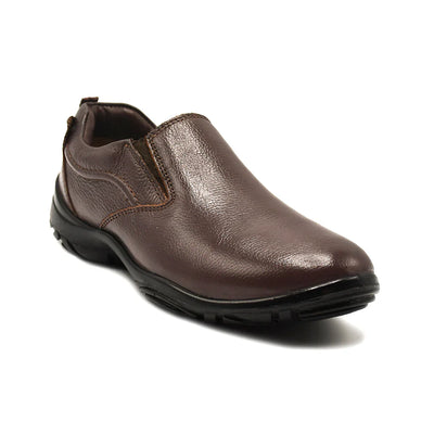 LEATHER SHOES - SHAHZORE-001 BROWN