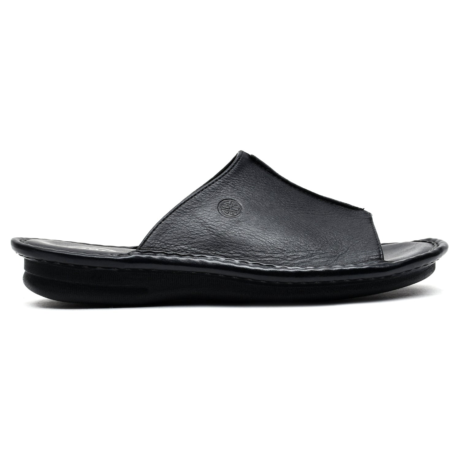 LEATHER SLIPPER - SOFT-002 BLACK