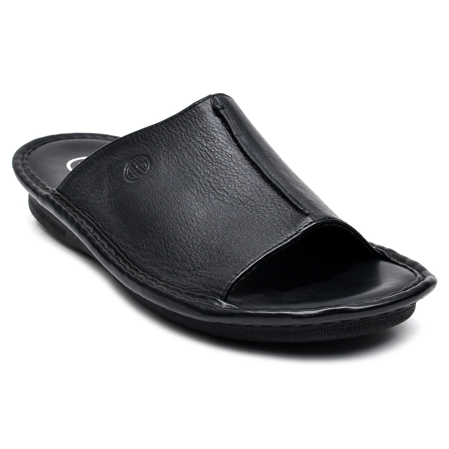 LEATHER SLIPPER - SOFT-002 BLACK