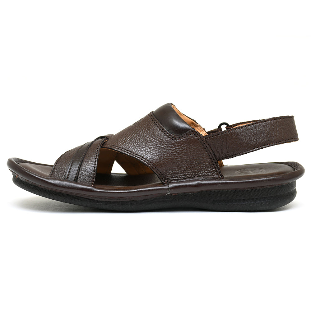 LEATHER SANDAL - SOFT-102 BROWN