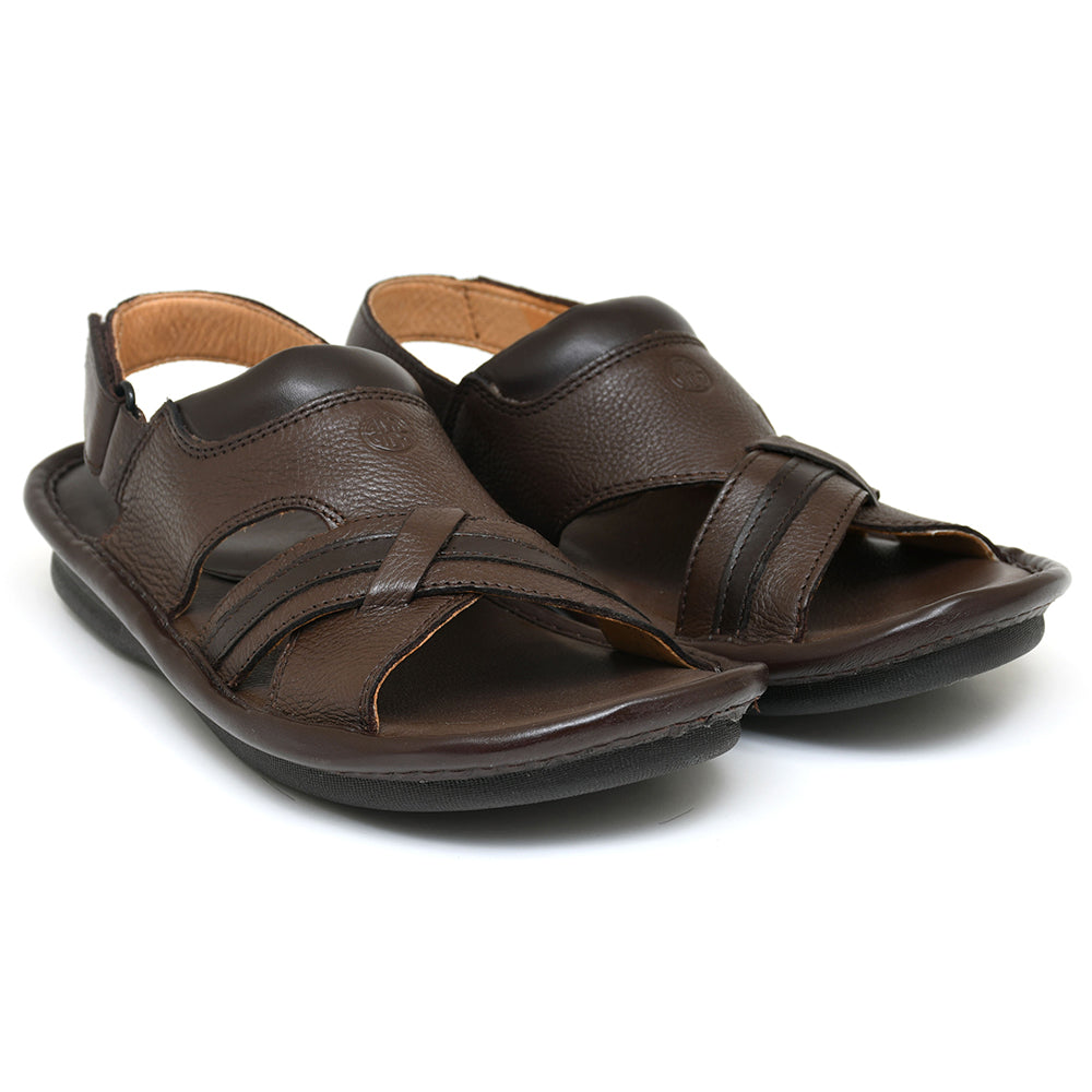 LEATHER SANDAL - SOFT-102 BROWN