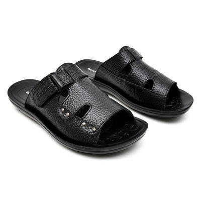 LEATHER SLIPPER - SP- 317 BLACK