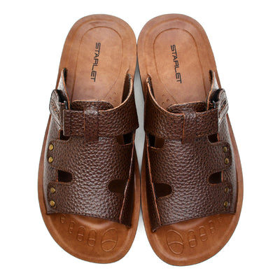 LEATHER SLIPPER - SP- 317 BROWN