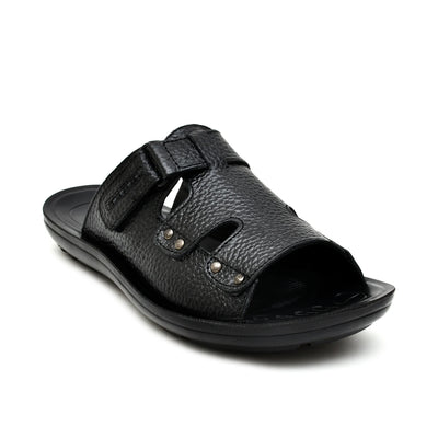 LEATHER SLIPPER - SP- 317 BLACK