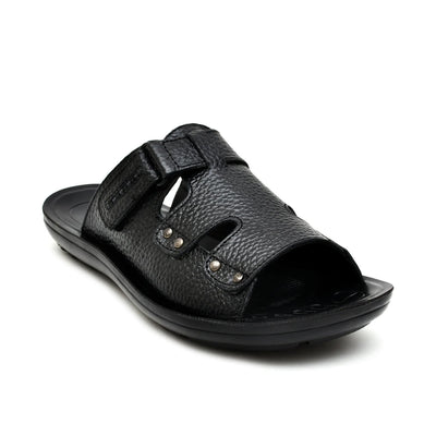 LEATHER SLIPPER - SP- 317 BLACK