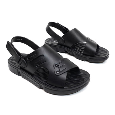 LEATHER SANDAL - SPT-1221 BLACK