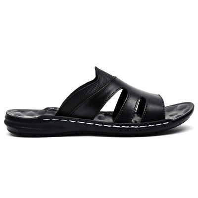LEATHER SLIPPER - SR-1128 BLACK