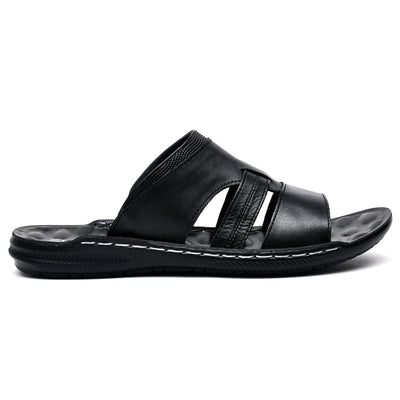 LEATHER SLIPPER - SR-1129 BLACK