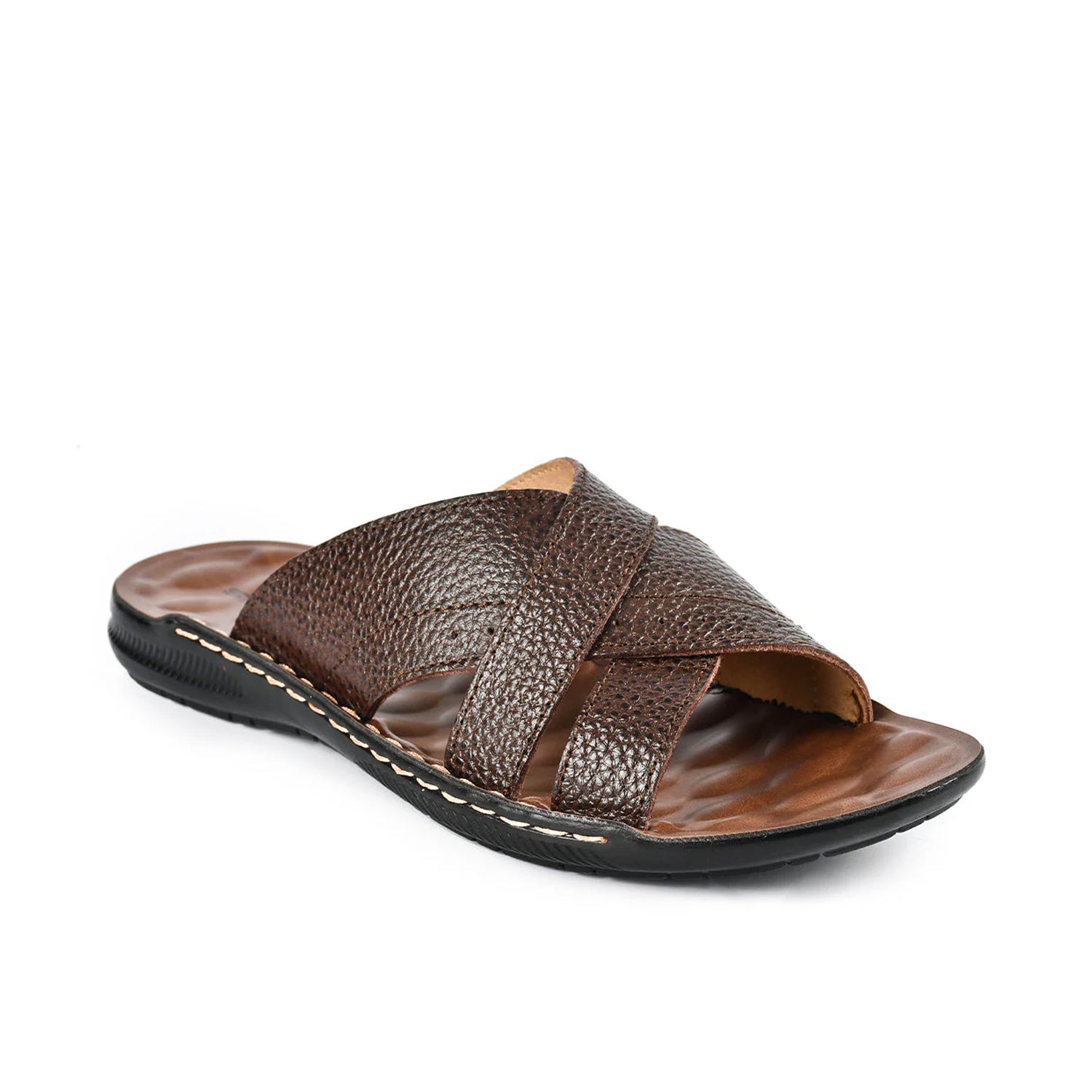 LEATHER SLIPPER - SR-1127 BROWN