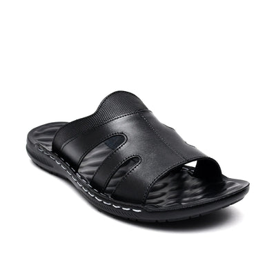 LEATHER SLIPPER - SR-1128 BLACK