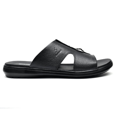 LEATHER SLIPPER - VCT-001 BLACK