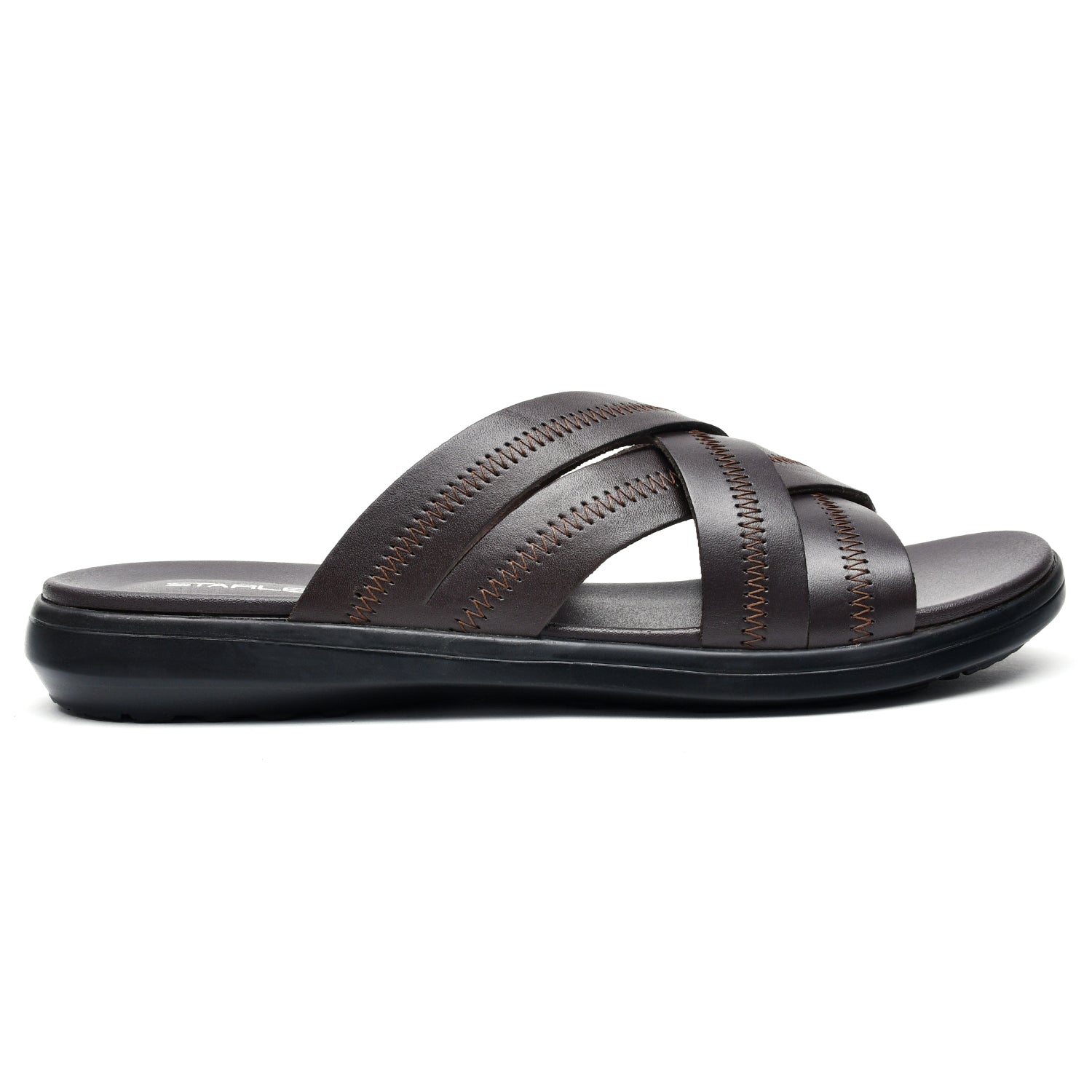 LEATHER SLIPPER - VCT-004 BROWN
