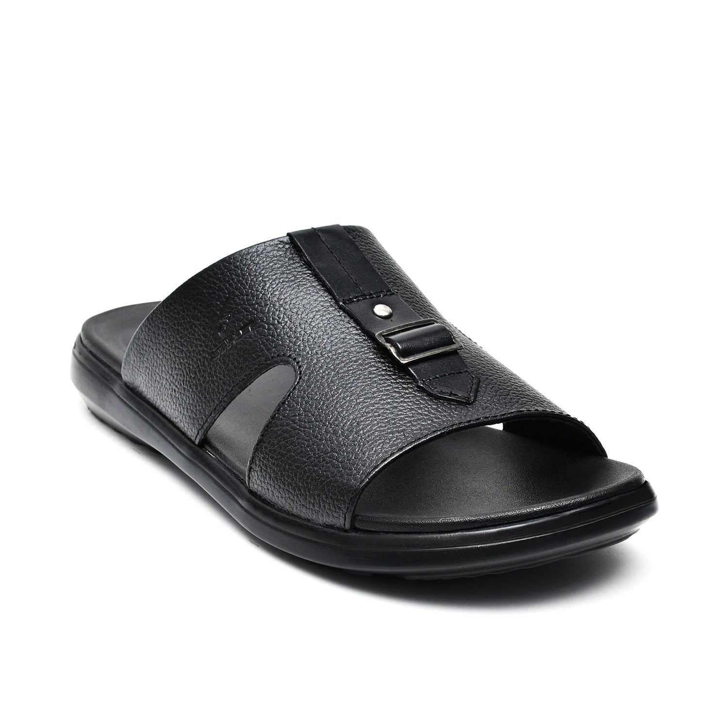 LEATHER SLIPPER - VCT-001 BLACK