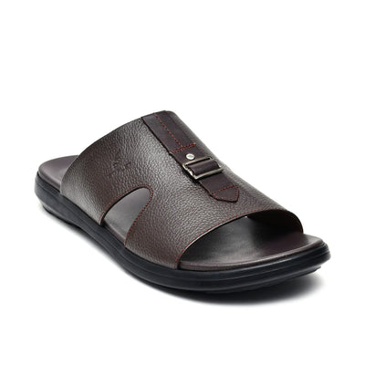 LEATHER SLIPPER - VCT-001 BROWN