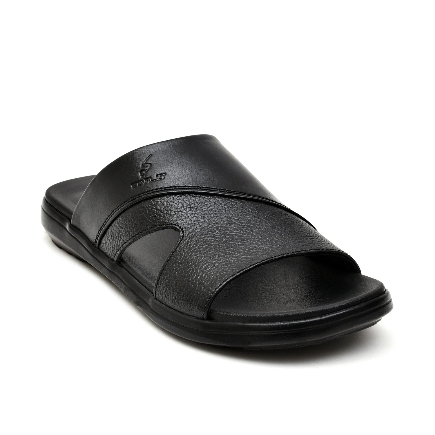 LEATHER SLIPPER - VCT-002 BLACK