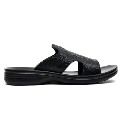 LEATHER SLIPPER - VO-619 BLACK