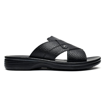 LEATHER SLIPPER - VO-622 BLACK