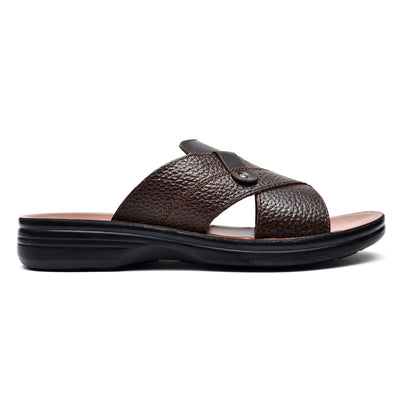 LEATHER SLIPPER - VO-622 BROWN