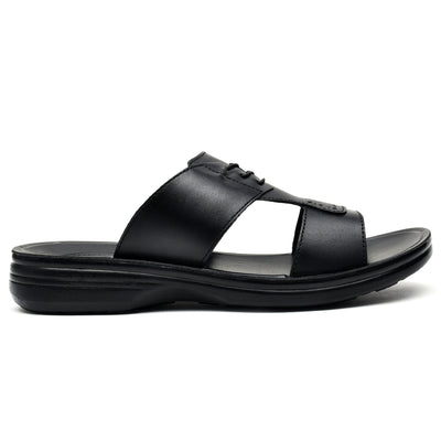 LEATHER SLIPPER - VO-625 BLACK