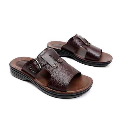 LEATHER SLIPPER - VO-633 BROWN