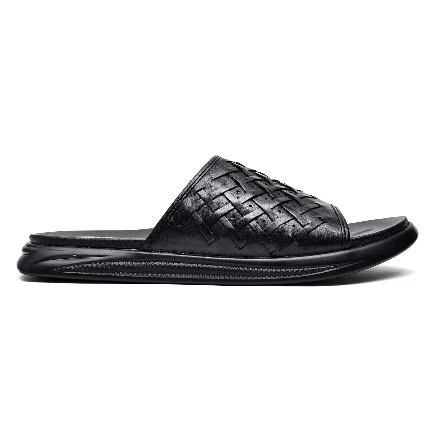 LEATHER SLIPPER - WEB-001 BLACK